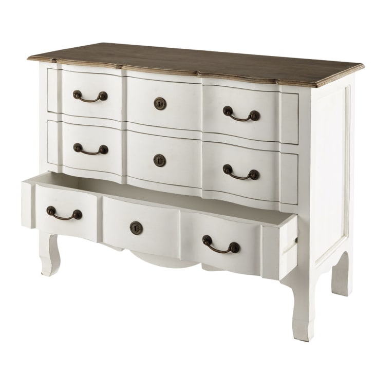 Maisons du Monde Versailles - Cómoda de acacia y mango blanca Descuentos del mes
