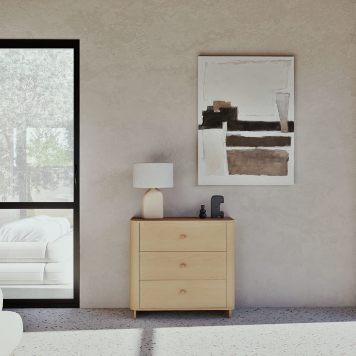 Maisons du Monde Polari - Cómoda de madera clara de 3 cajones Última moda
