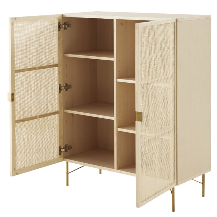 Maisons du Monde Solstice - Armario de 2 puertas de enrejado de mimbre Rebajas de fin de temporada