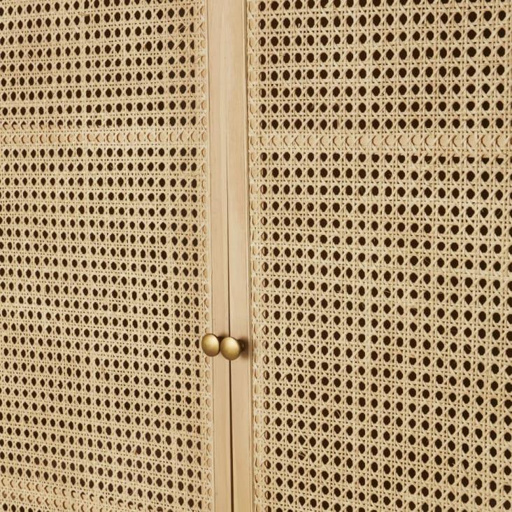 Maisons du Monde Suzelle - Armario con 2 puertas batientes y 2 cajones de rejilla de mimbre Precio ultrabajo