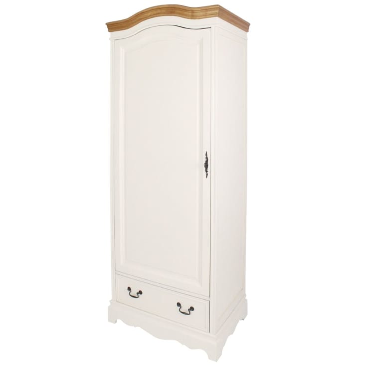 Maisons du Monde Léontine - Armario bonnetière con 1 puerta y 1 cajón color crema
