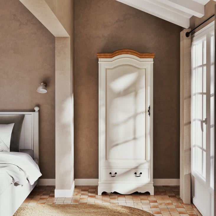 Maisons du Monde Léontine - Armario bonnetière con 1 puerta y 1 cajón color crema En línea