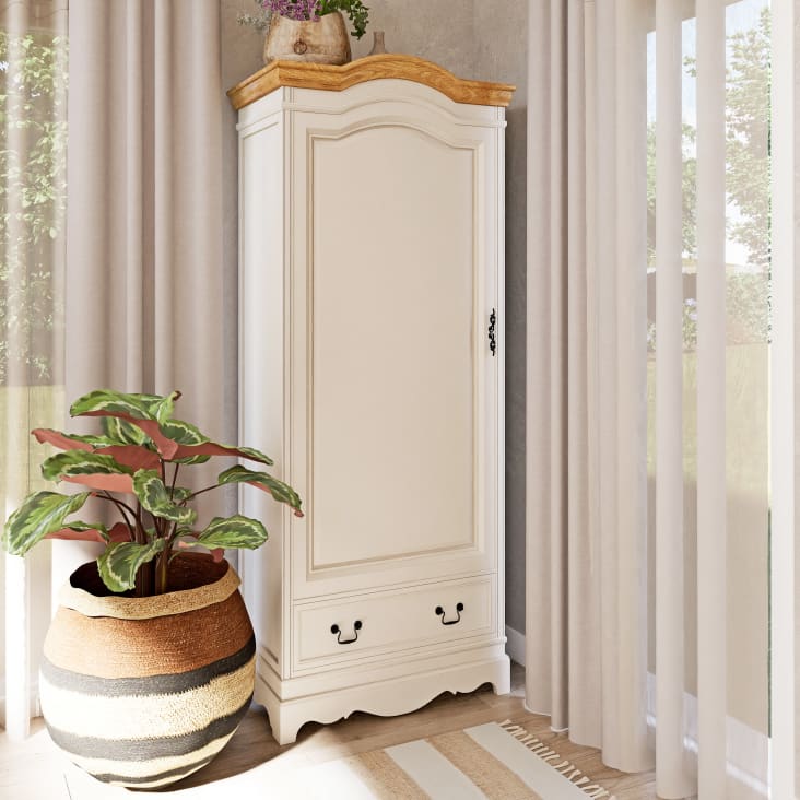 Maisons du Monde Léontine - Armario bonnetière con 1 puerta y 1 cajón color crema En línea