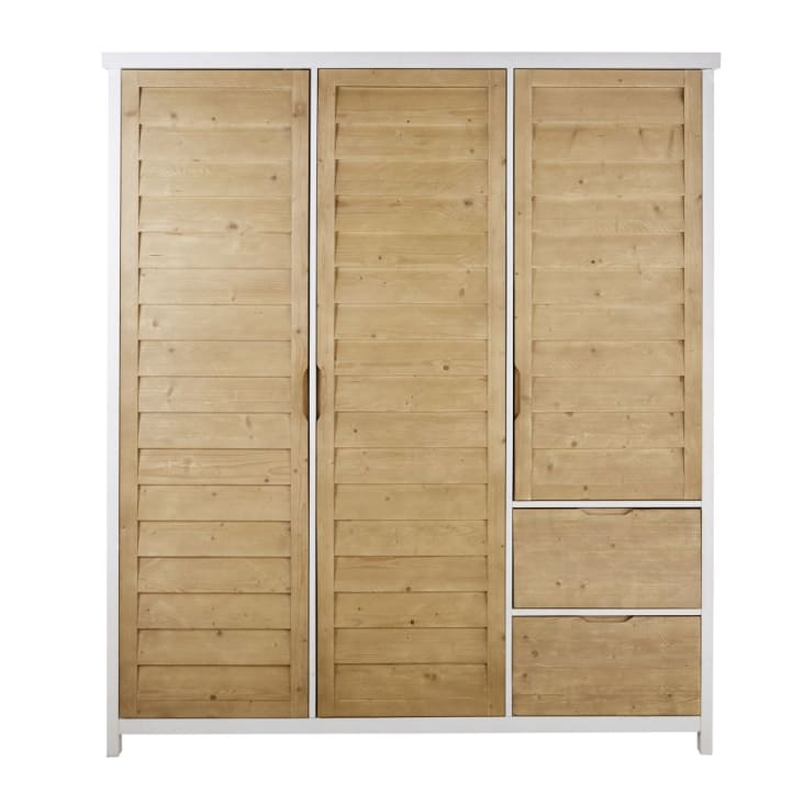 Maisons du Monde Esterel - Armario con 3 puertas y 2 cajones de pícea maciza