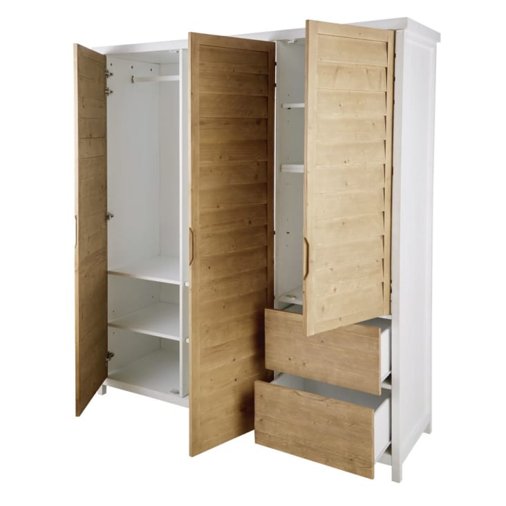 Maisons du Monde Esterel - Armario con 3 puertas y 2 cajones de pícea maciza Outlet online