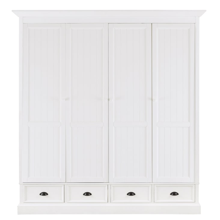 Maisons du Monde Newport - Armario de 4 puertas y 4 cajones blancos