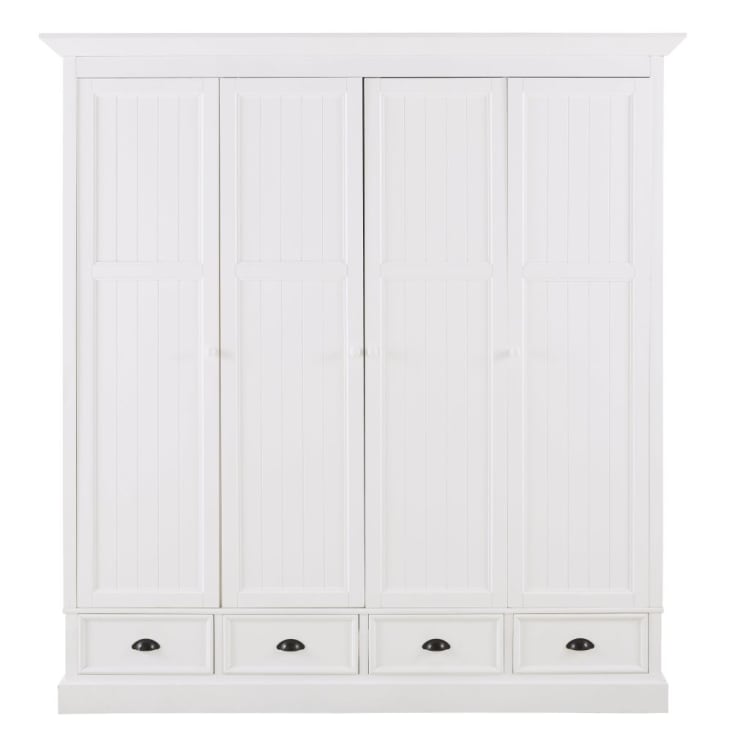 Maisons du Monde Newport - Armario de 4 puertas y 4 cajones blancos Rebajas