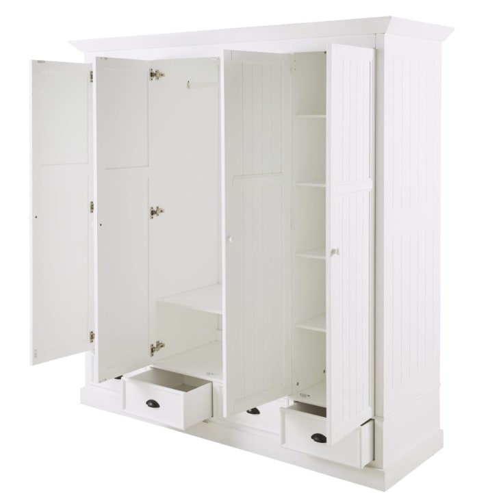 Maisons du Monde Newport - Armario de 4 puertas y 4 cajones blancos Rebajas