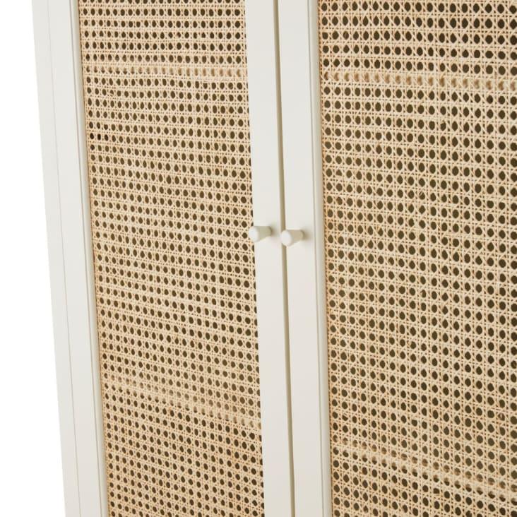 Maisons du Monde Debbie - Armario con 2 puertas y 1 cajón blanco roto de ratán Gran oferta