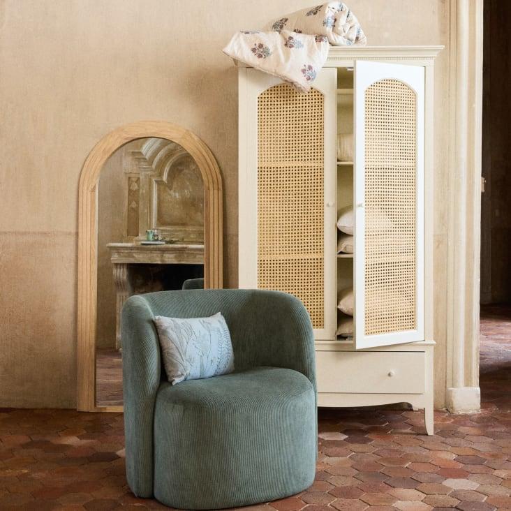 Maisons du Monde Debbie - Armario con 2 puertas y 1 cajón blanco roto de ratán Gran oferta