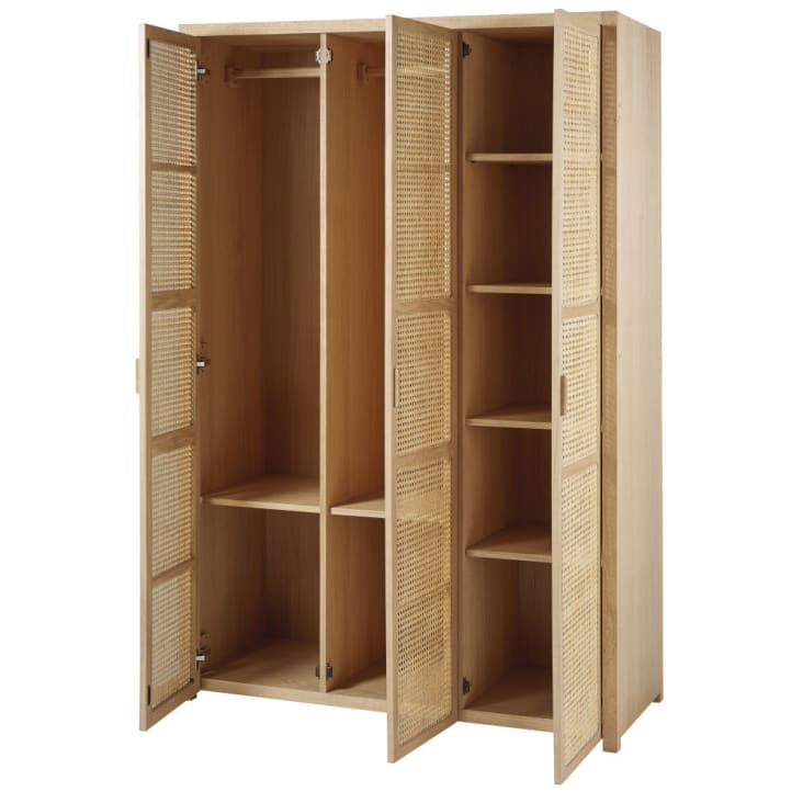Maisons du Monde Canopy - Armario de 3 puertas con rejilla de mimbre Rebajas baratas
