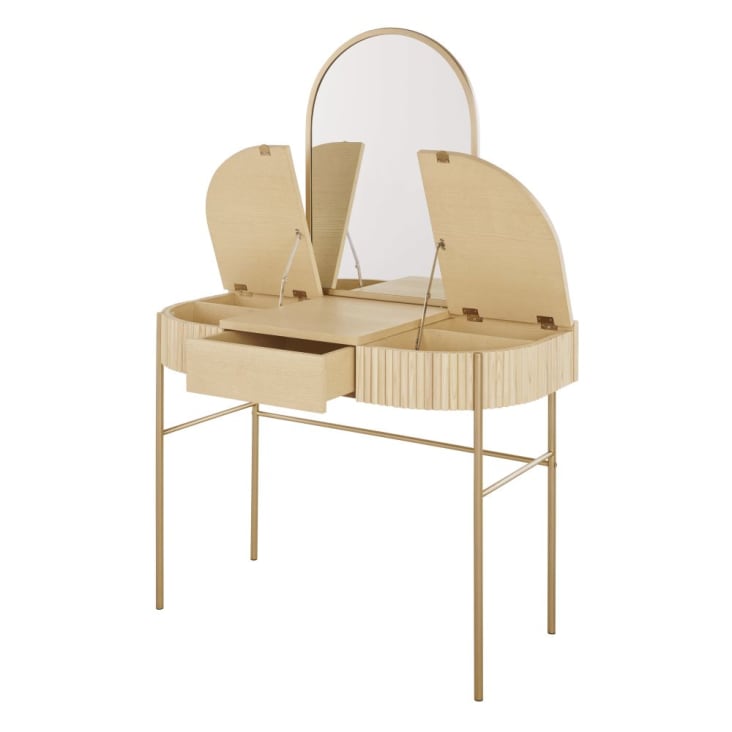 Maisons du Monde Ormond - Tocador con 2 puertas trampilla y 1 cajón en metal en color latón Mejor oferta