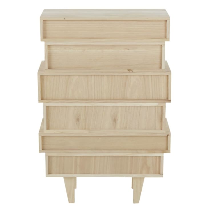 Maisons du Monde Spring - Cajonera escandinava con 6 cajones de paulonia blanca Últimos 3 días