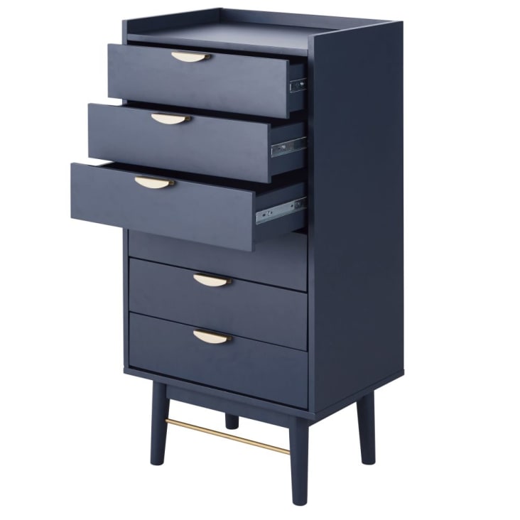 Maisons du Monde Penelope - Semanario con 6 cajones azul oscuro Promoción por tiempo limitado