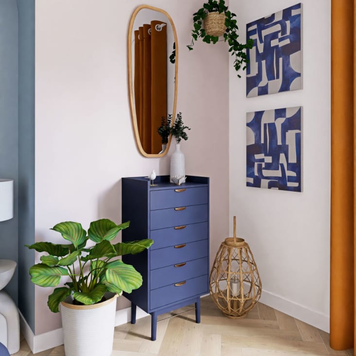 Maisons du Monde Penelope - Semanario con 6 cajones azul oscuro Promoción por tiempo limitado