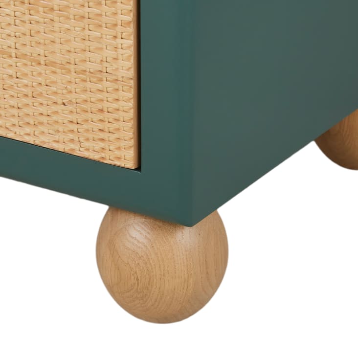 Maisons du Monde DABALI - Cajonera con 4 cajones verde oscuro de ratán trenzado Solo queda un día