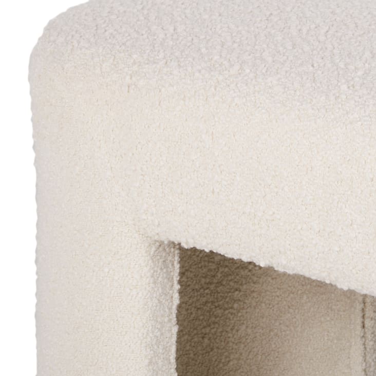 Maisons du Monde Oscary - Banco pie de cama de tela de rizo beige Grandes descuentos