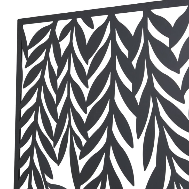 Maisons du Monde DELTENA - Biombo para exteriores de metal con estampado de hojas color negro Envío internacional gratuito
