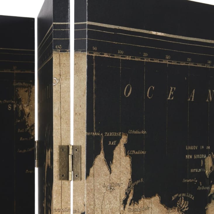 Maisons du Monde Biombo con mapa en negro Tienda de fábrica