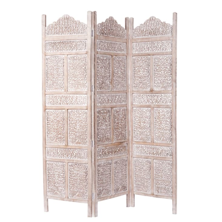 Maisons du Monde Udaipur - Biombo blanqueado Ahorra y exporta