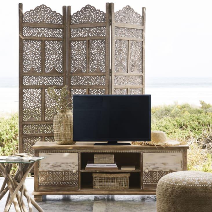 Maisons du Monde Udaipur - Biombo blanqueado Ahorra y exporta