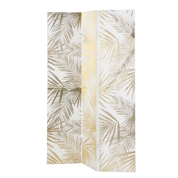 Maisons du Monde Golden Oasis - Biombo con impresión de motivos vegetales en blanco y dorado Precios de Black Friday