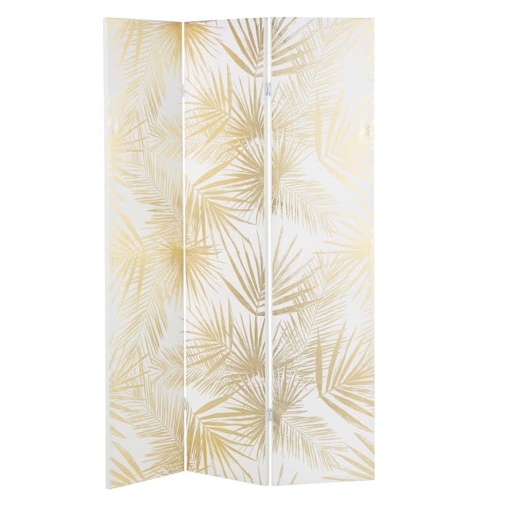 Maisons du Monde Golden Oasis - Biombo con impresión de motivos vegetales en blanco y dorado Precios de Black Friday