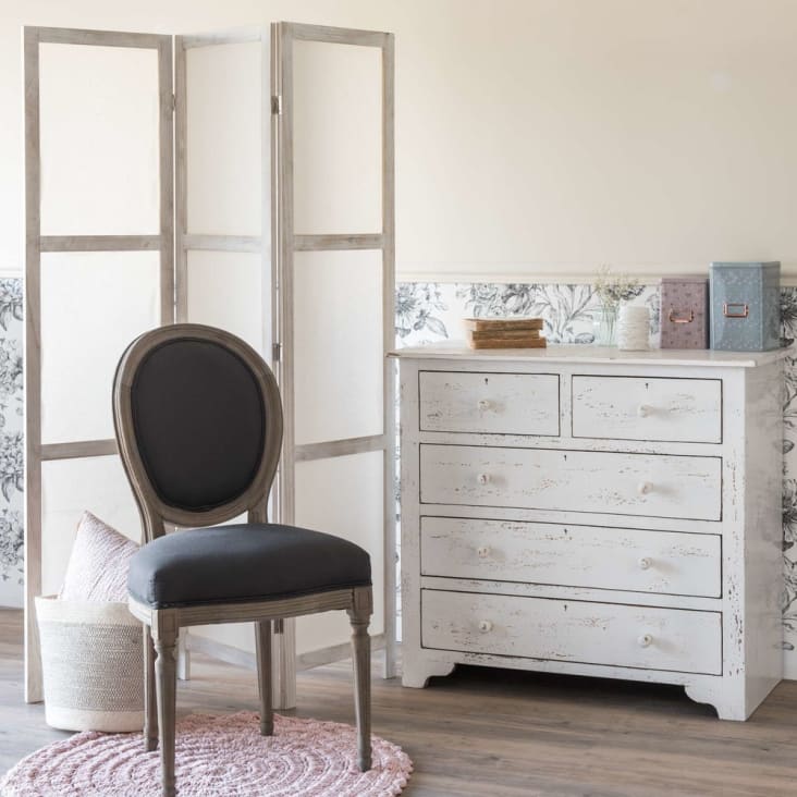 Maisons du Monde PLAISANCE - Biombo de paulonia blanco Libre de impuestos