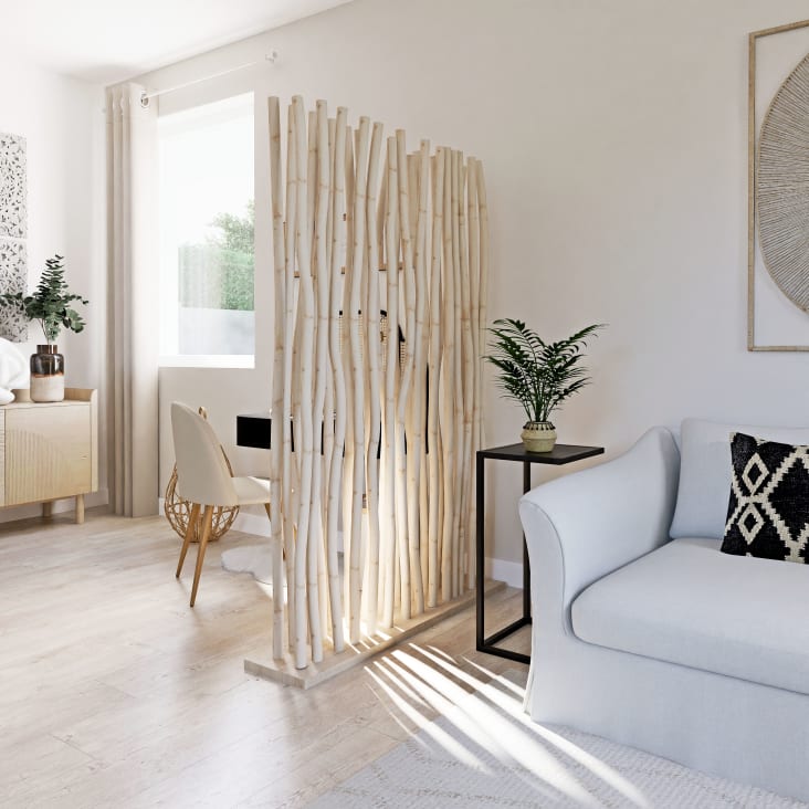 Maisons du Monde Panamara - Biombo de madera de teca marrón Descuentos del mes