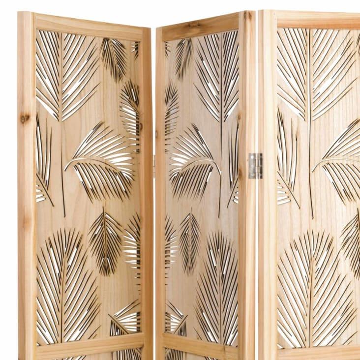 Maisons du Monde PALMEIRA - Biombo de pino calado con motivo de hojas Descuento por venta flash