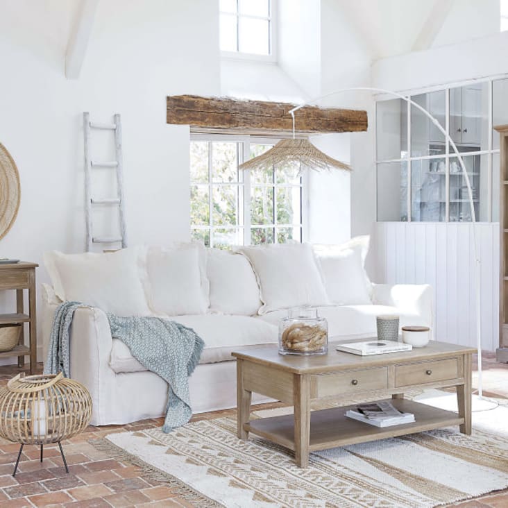 Maisons du Monde Ines - Escalera decorativa de roble blanco En línea