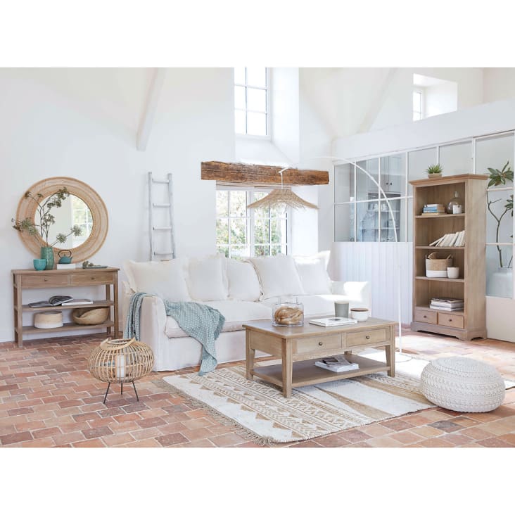 Maisons du Monde Ines - Escalera decorativa de roble blanco En línea