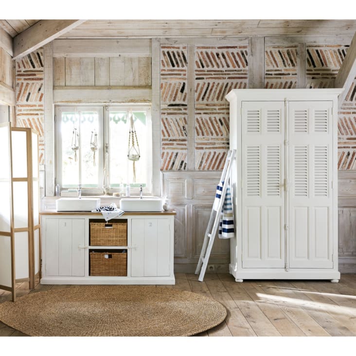 Maisons du Monde Ines - Escalera decorativa de roble blanco En línea