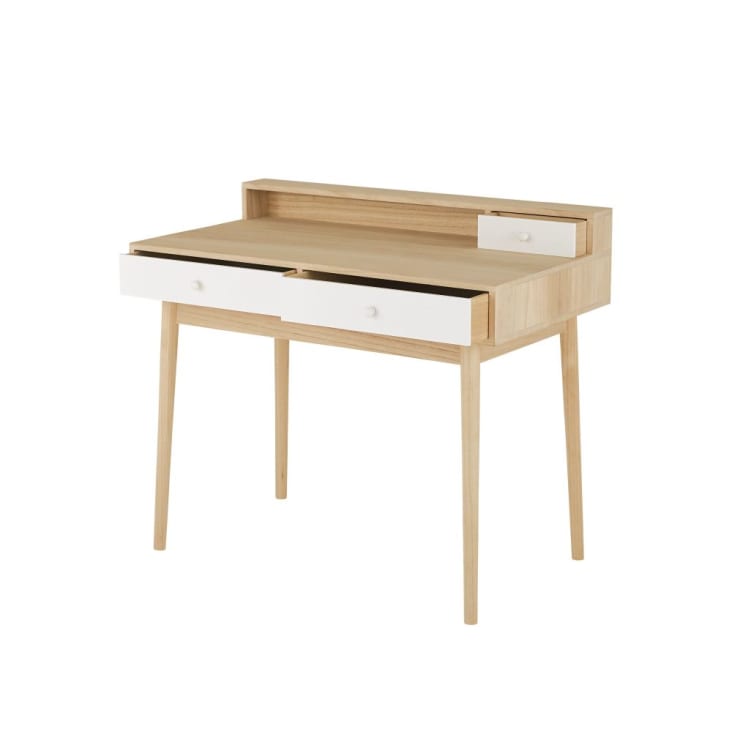 Maisons du Monde Spring - Escritorio de 3 cajones color blanco En oferta