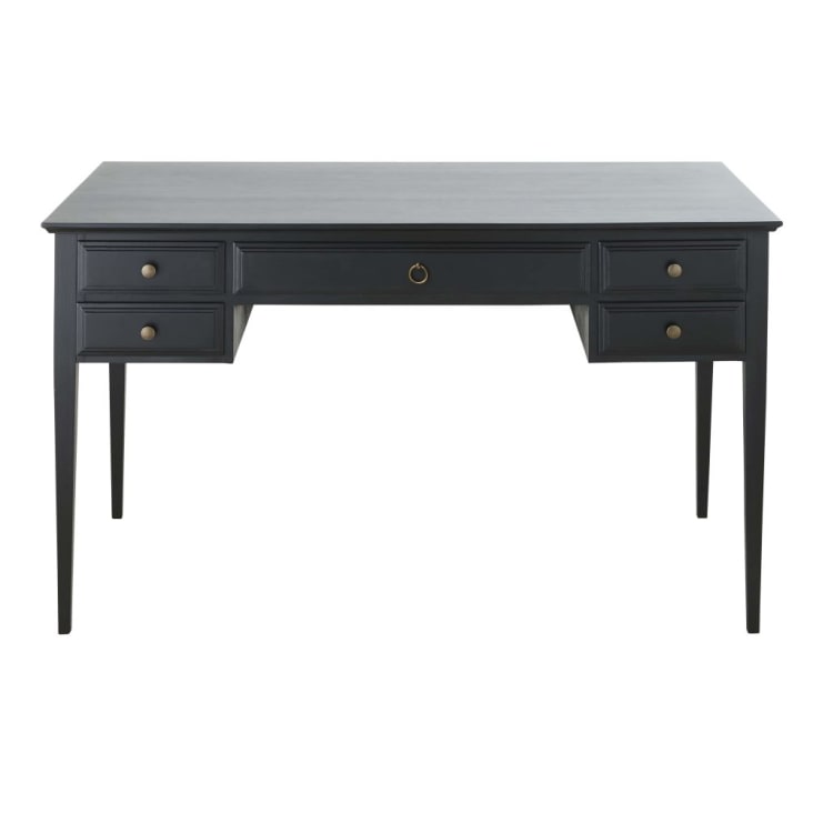Maisons du Monde Cambronne - Escritorio negro mate con 5 cajones