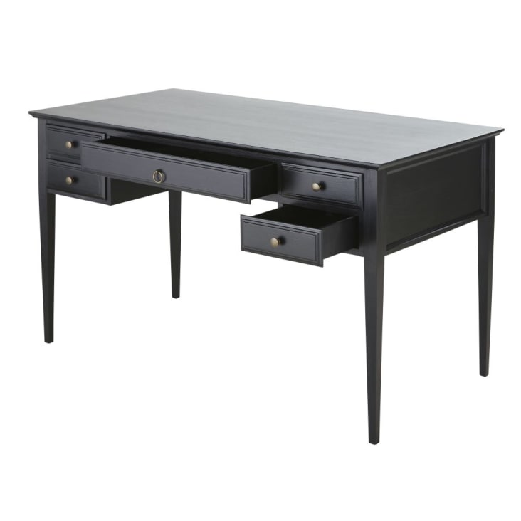 Maisons du Monde Cambronne - Escritorio negro mate con 5 cajones Gran oferta