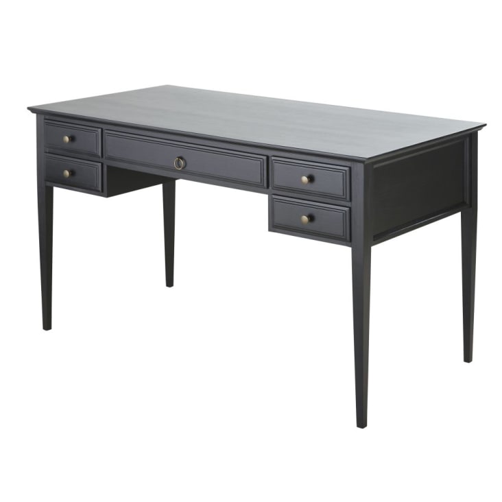 Maisons du Monde Cambronne - Escritorio negro mate con 5 cajones Gran oferta
