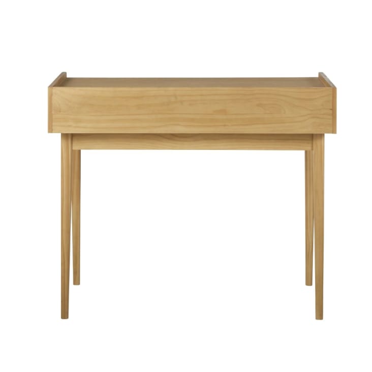 Maisons du Monde Suzelle - Escritorio vintage de 2 cajones de pino y rejilla de ratán Rebajas baratas