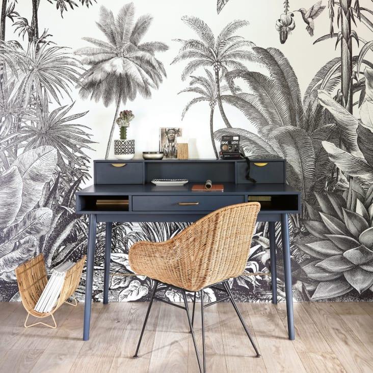 Maisons du Monde Penelope - Escritorio vintage azul oscuro con 3 cajones Rebajas de fábrica