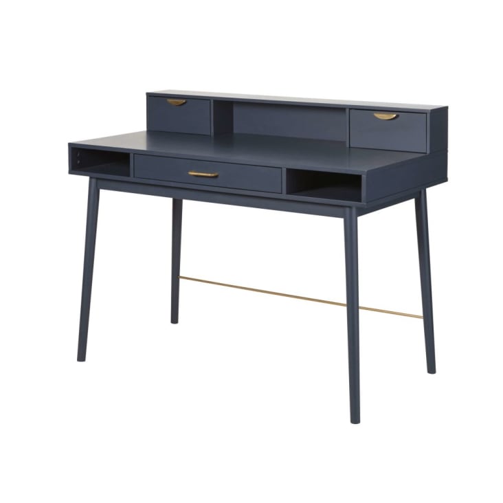 Maisons du Monde Penelope - Escritorio vintage azul oscuro con 3 cajones Rebajas de fábrica