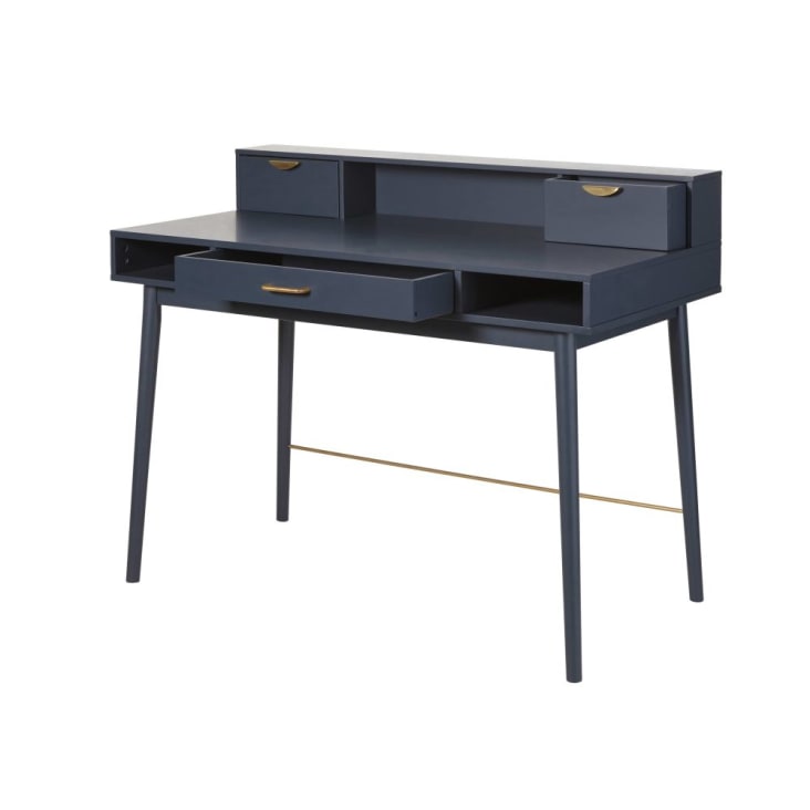 Maisons du Monde Penelope - Escritorio vintage azul oscuro con 3 cajones Rebajas de fábrica