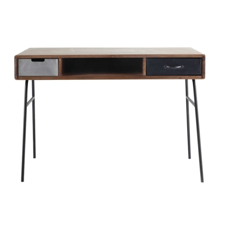 Maisons du Monde Lenox - Escritorio vintage de mango macizo y metal