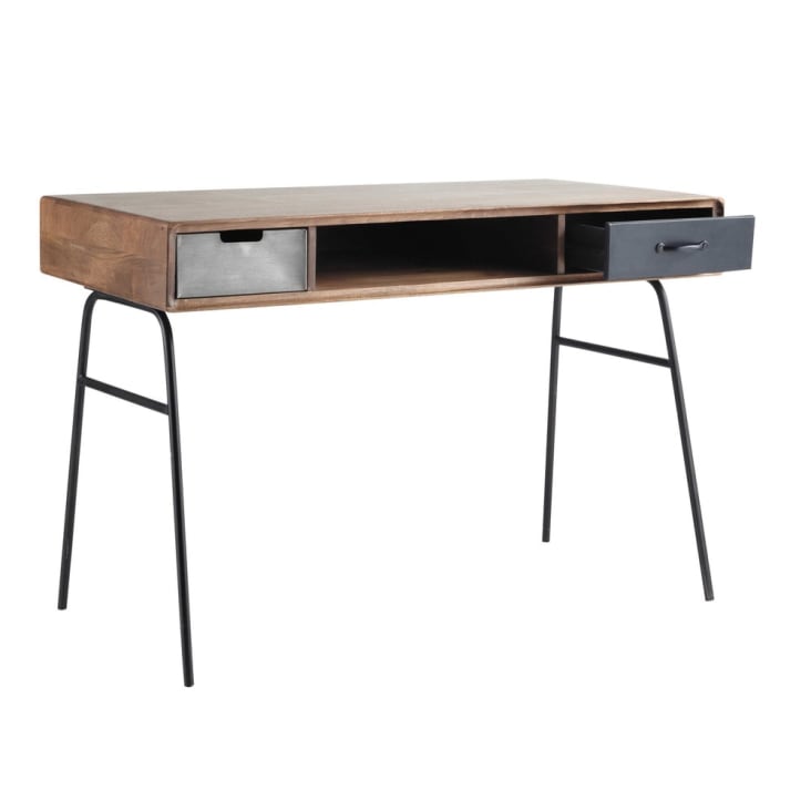 Maisons du Monde Lenox - Escritorio vintage de mango macizo y metal Ventas relámpago