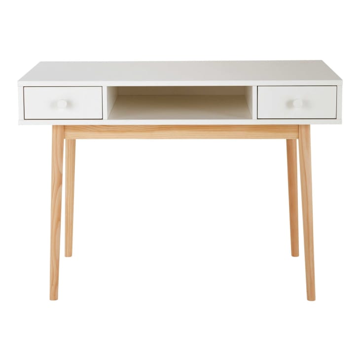Maisons du Monde Joy - Escritorio blanco con 2 cajones