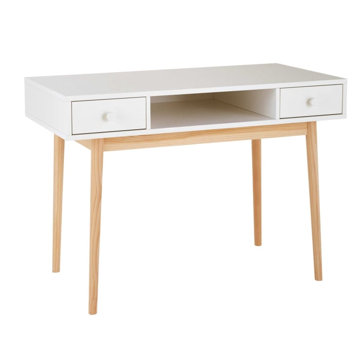 Maisons du Monde Joy - Escritorio blanco con 2 cajones Tienda