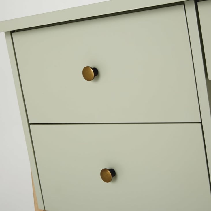 Maisons du Monde Suzon - Escritorio infantil de 3 cajones verde con patas de roble Mejor oferta