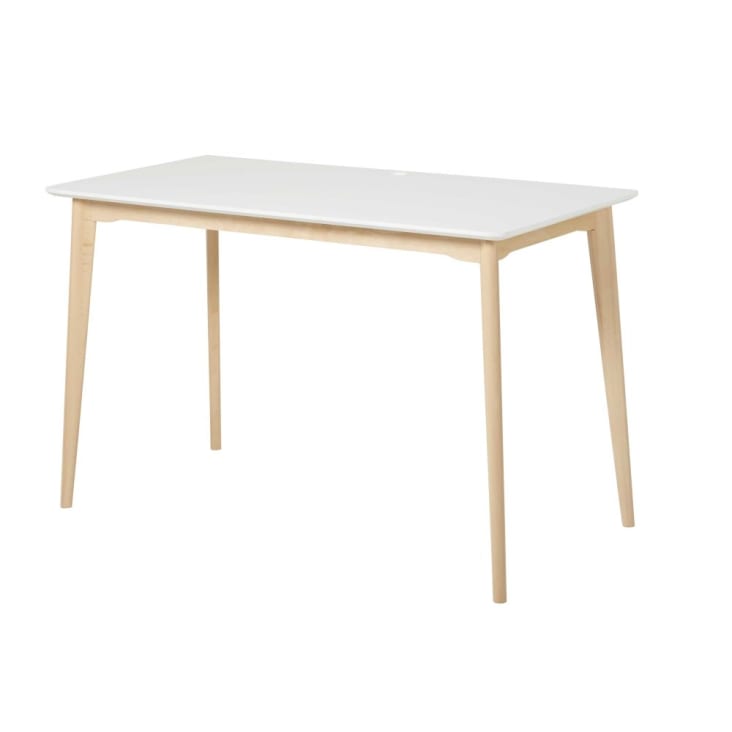 Maisons du Monde Mimo Business - Escritorio profesional de haya maciza blanca Rebajas online