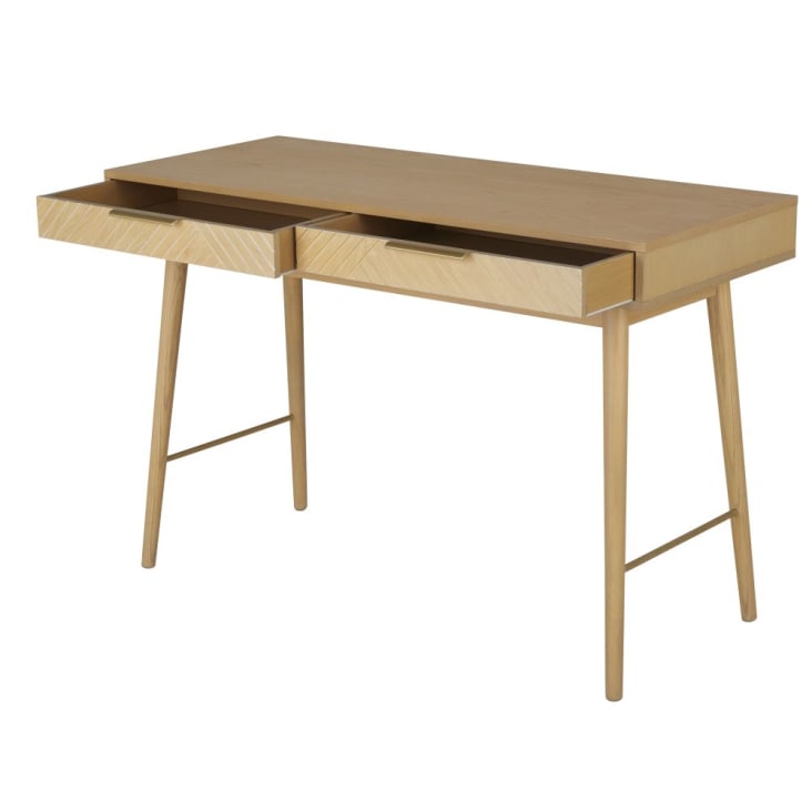 Maisons du Monde Axelle - Escritorio beige con 2cajones ÚLTIMAS EDICIONES