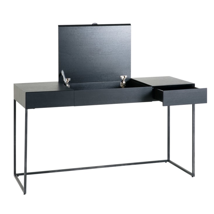 Maisons du Monde Opal - Escritorio con 2 cajones negro Promoción por tiempo limitado
