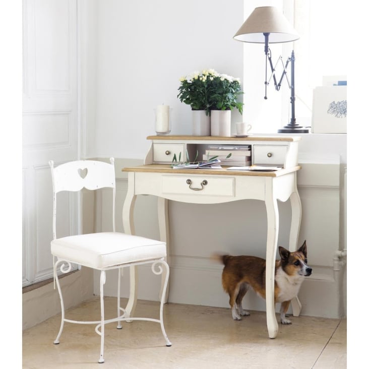 Maisons du Monde Léontine - Escritorio-secreter color crema Promoción trimestral
